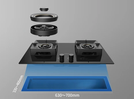 Easy-to-Clean 2 Burner Gas Cooktop Built In Easy-to-Clean 2 Burner Gas Cooktop Built In
